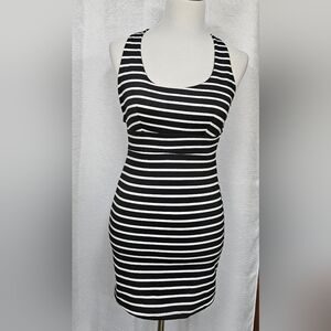 Poetry Black and White Striped Bodycon Mini Dress Wet Seal Xback